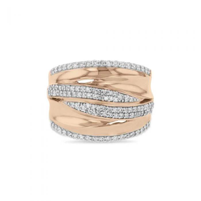 Dramatic Wrap 0.65ct Diamond Pave Ring in 9ct Rose Gold - Image 2