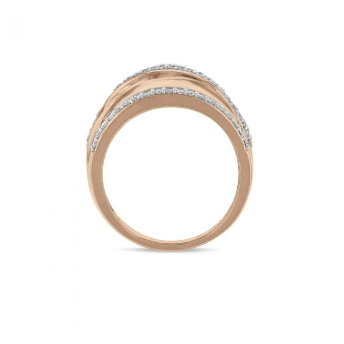 Dramatic Wrap 0.65ct Diamond Pave Ring in 9ct Rose Gold - Image 3