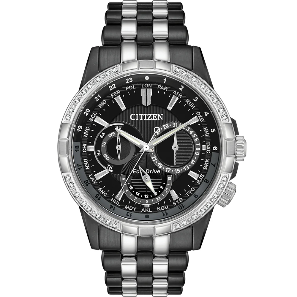 Eco-Drive BU2088-50E Diamond Set Stainless Steel Two Tone Mens Watch - Image 2