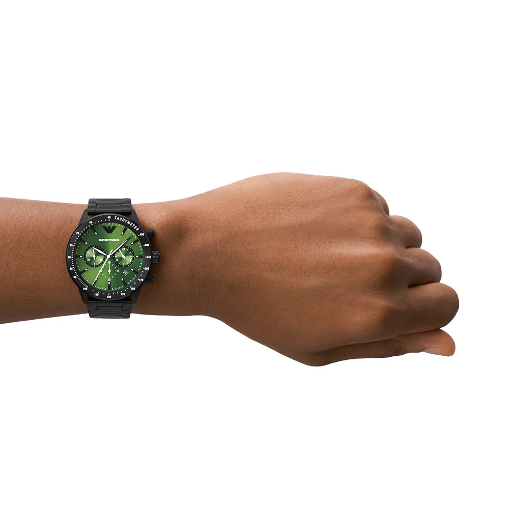 Emporio Armani AR11472 Mario Black Stainless Steel Mens Watch - Image 4