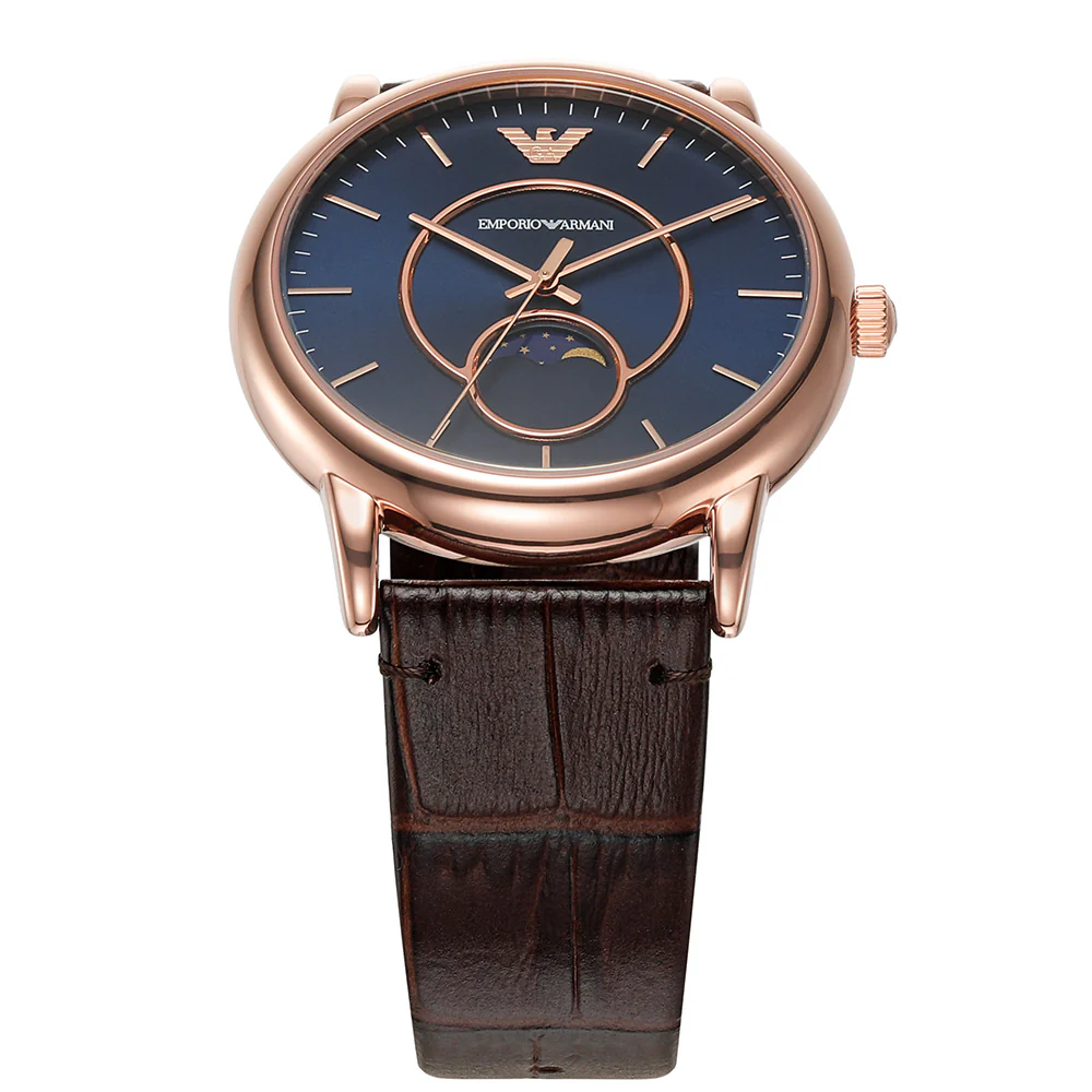 Emporio Armani AR11566 Luigi Brown Leather Mens Watch - Image 2