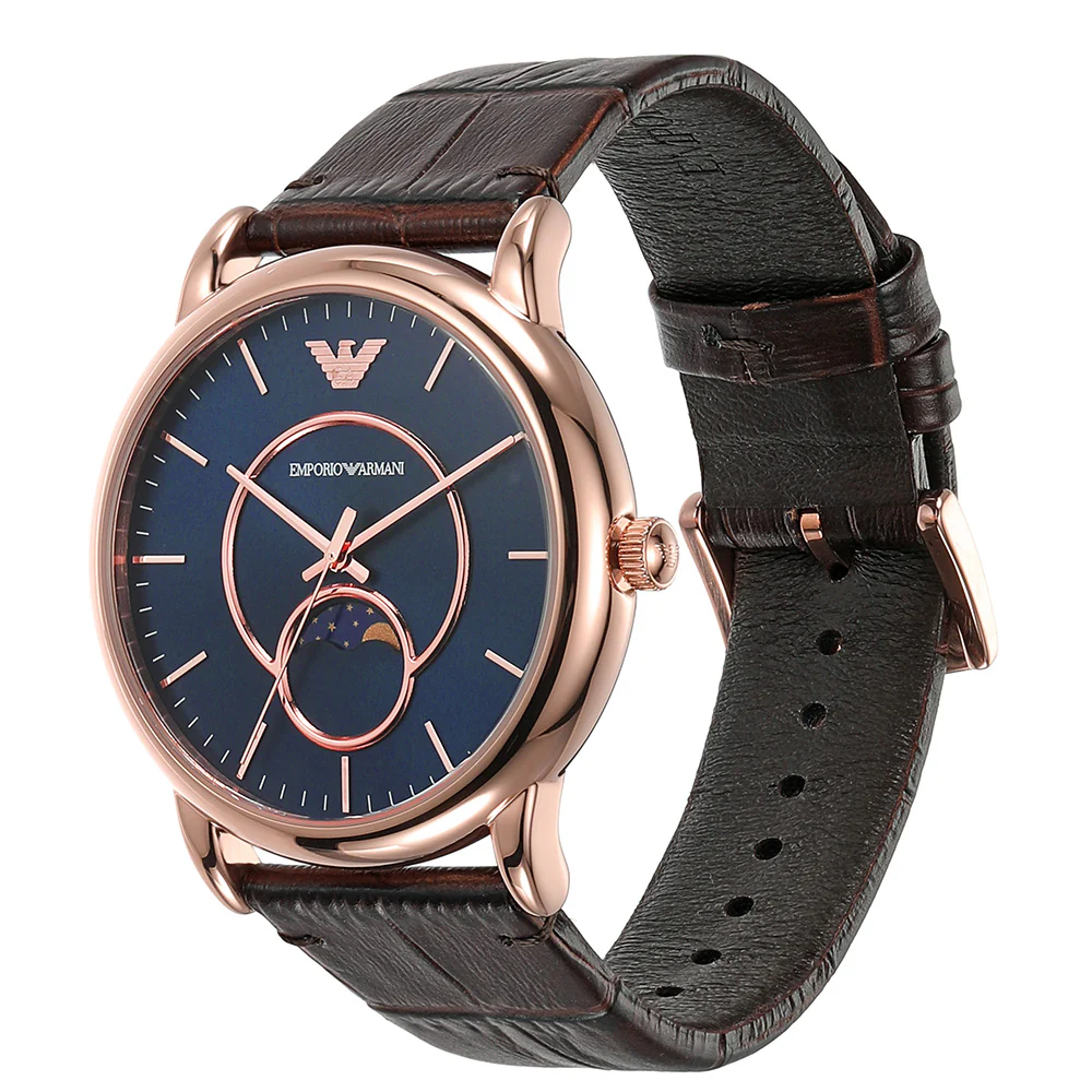 Emporio Armani AR11566 Luigi Brown Leather Mens Watch - Image 3