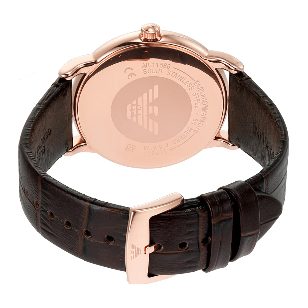 Emporio Armani AR11566 Luigi Brown Leather Mens Watch - Image 5