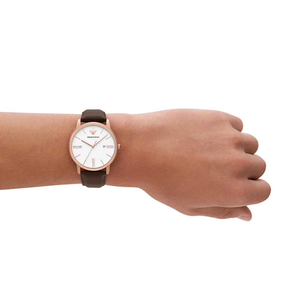 Emporio Armani AR11572 Minimalist Mens Leather Watch - Image 6