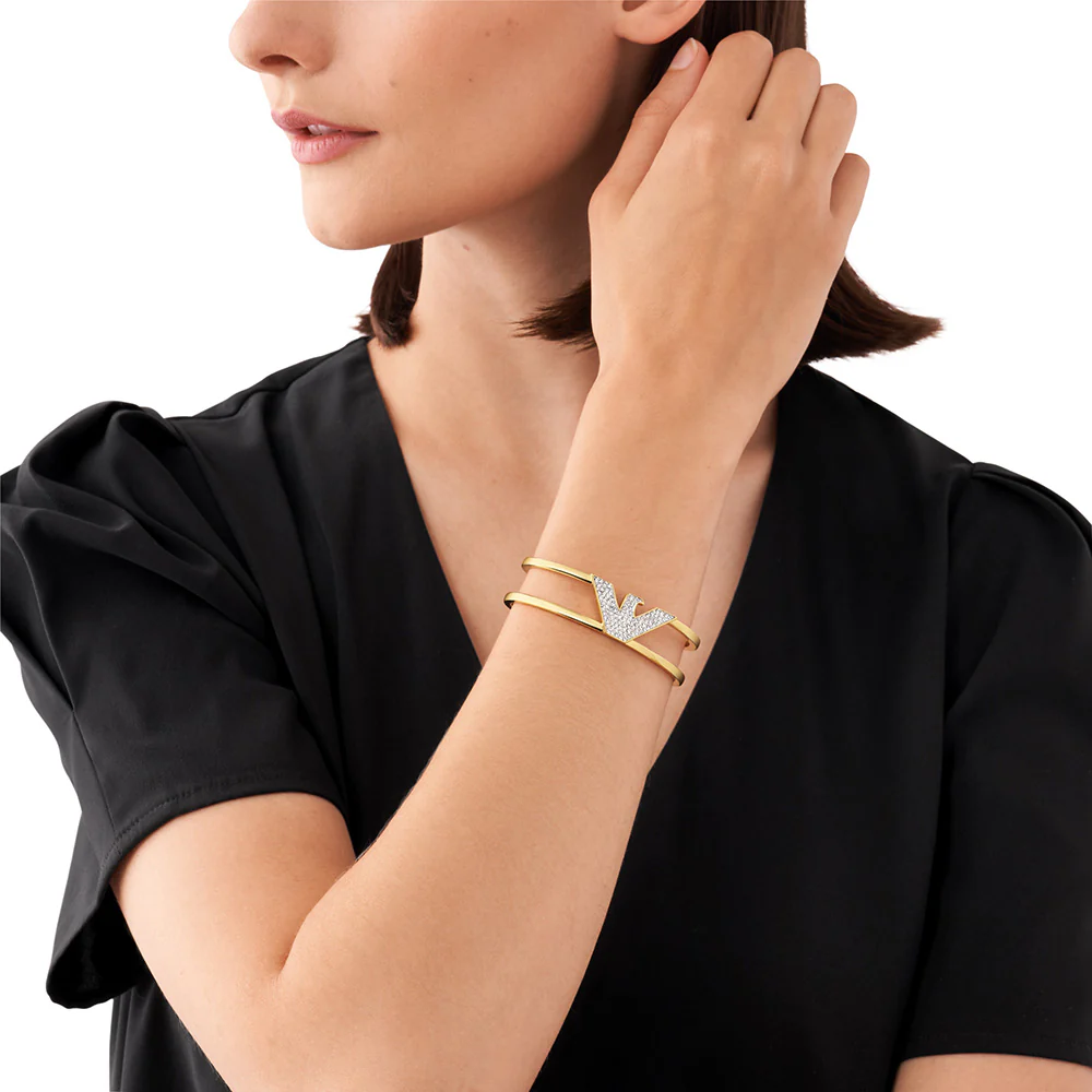 Emporio Armani Gold Plated Brass Fashion Cuff Bangle - Image 4