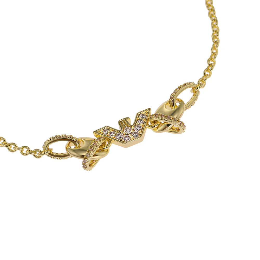 Emporio Armani Gold Plated Brass Sentimental CZ Bracelet - Image 2