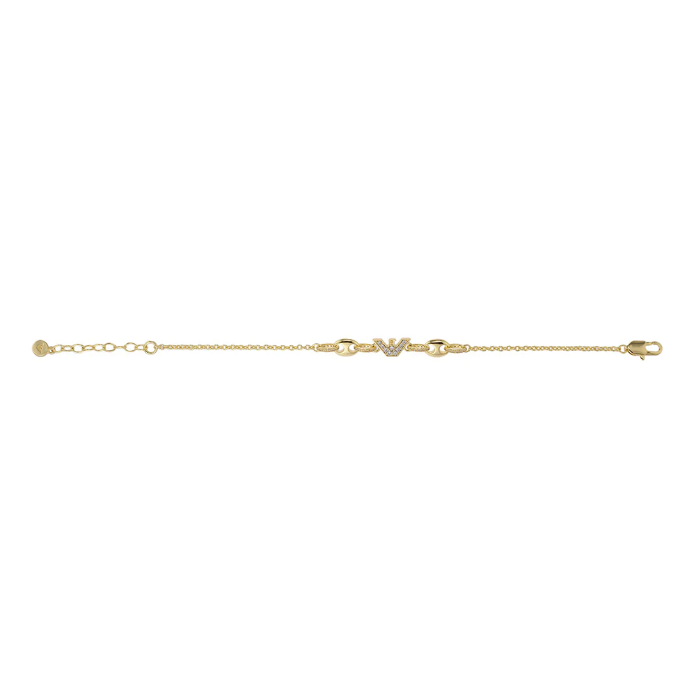 Emporio Armani Gold Plated Brass Sentimental CZ Bracelet - Image 4