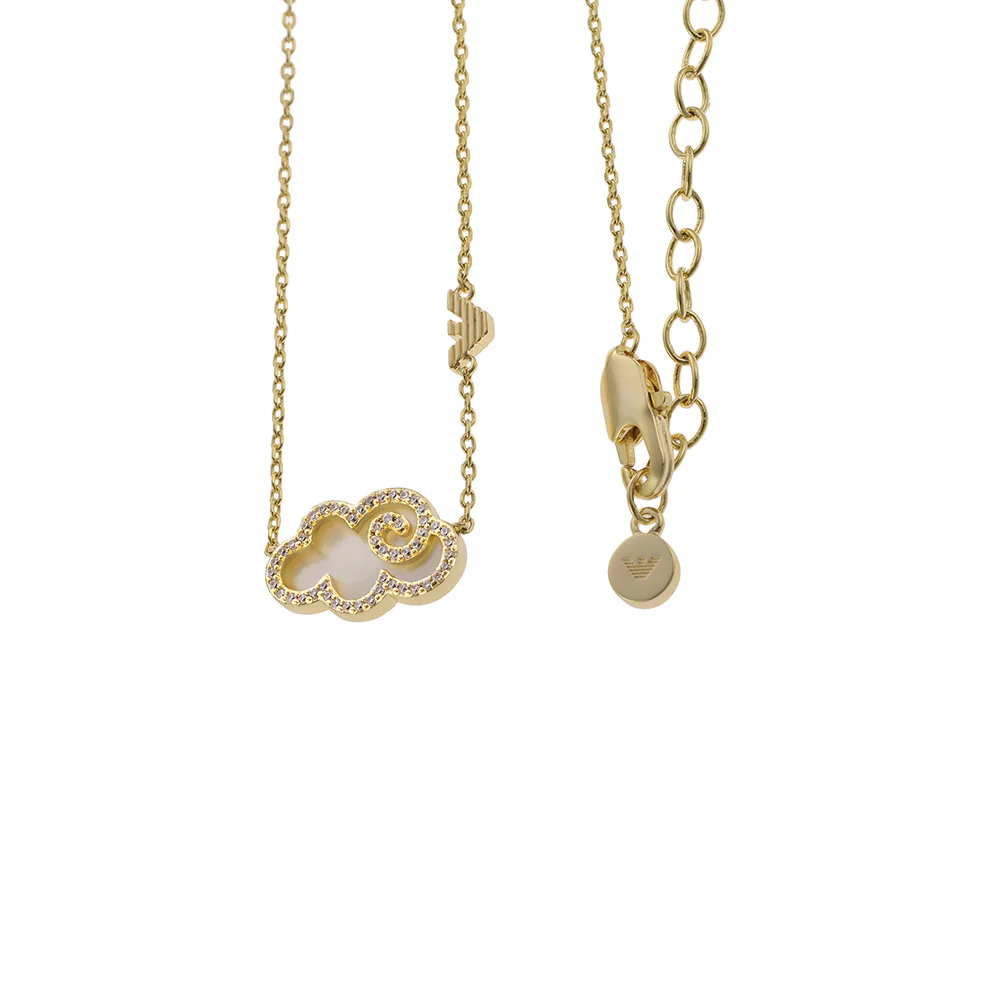 Emporio Armani Gold Plated Brass Sentimental Pendant With Chain - Image 2