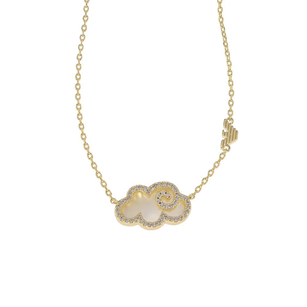 Emporio Armani Gold Plated Brass Sentimental Pendant With Chain - Image 3