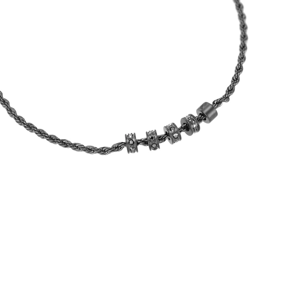 Emporio Armani Gunmetal And Stainless Steel Rondelle Bracelet - Image 2