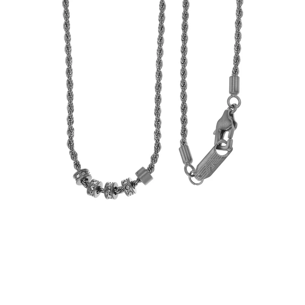 Emporio Armani Gunmetal And Stainless Steel Rondelle Chain - Image 2