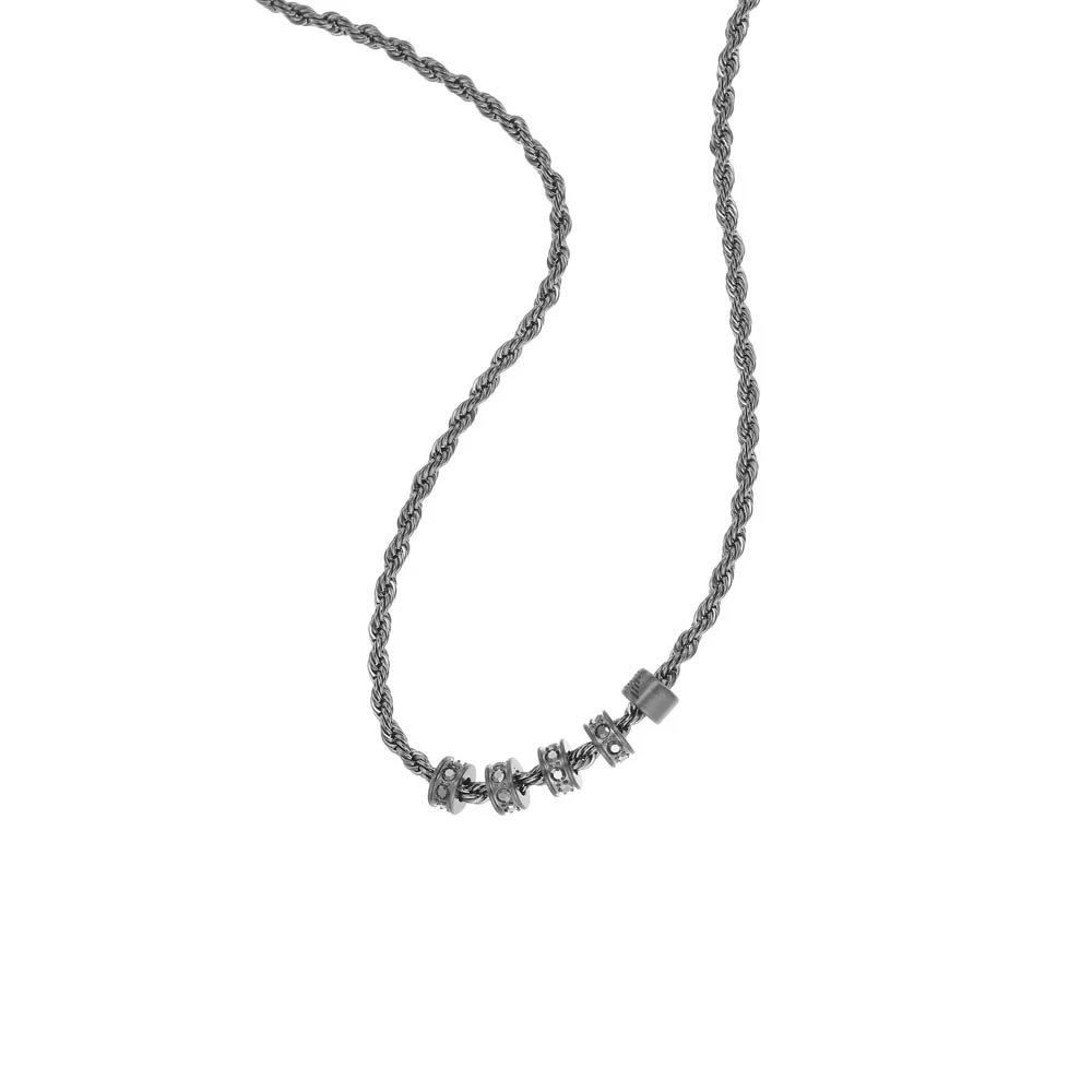 Emporio Armani Gunmetal And Stainless Steel Rondelle Chain - Image 3