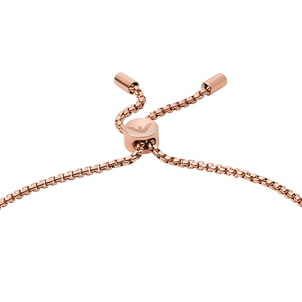 Emporio Armani Rose Gold Plated Stainless Steel Red Lacquer Bracelet - Image 2