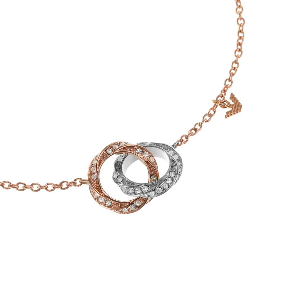 Emporio Armani Rose Gold Plated Stainless Steel Sentimental Logo Bracelet - Image 2