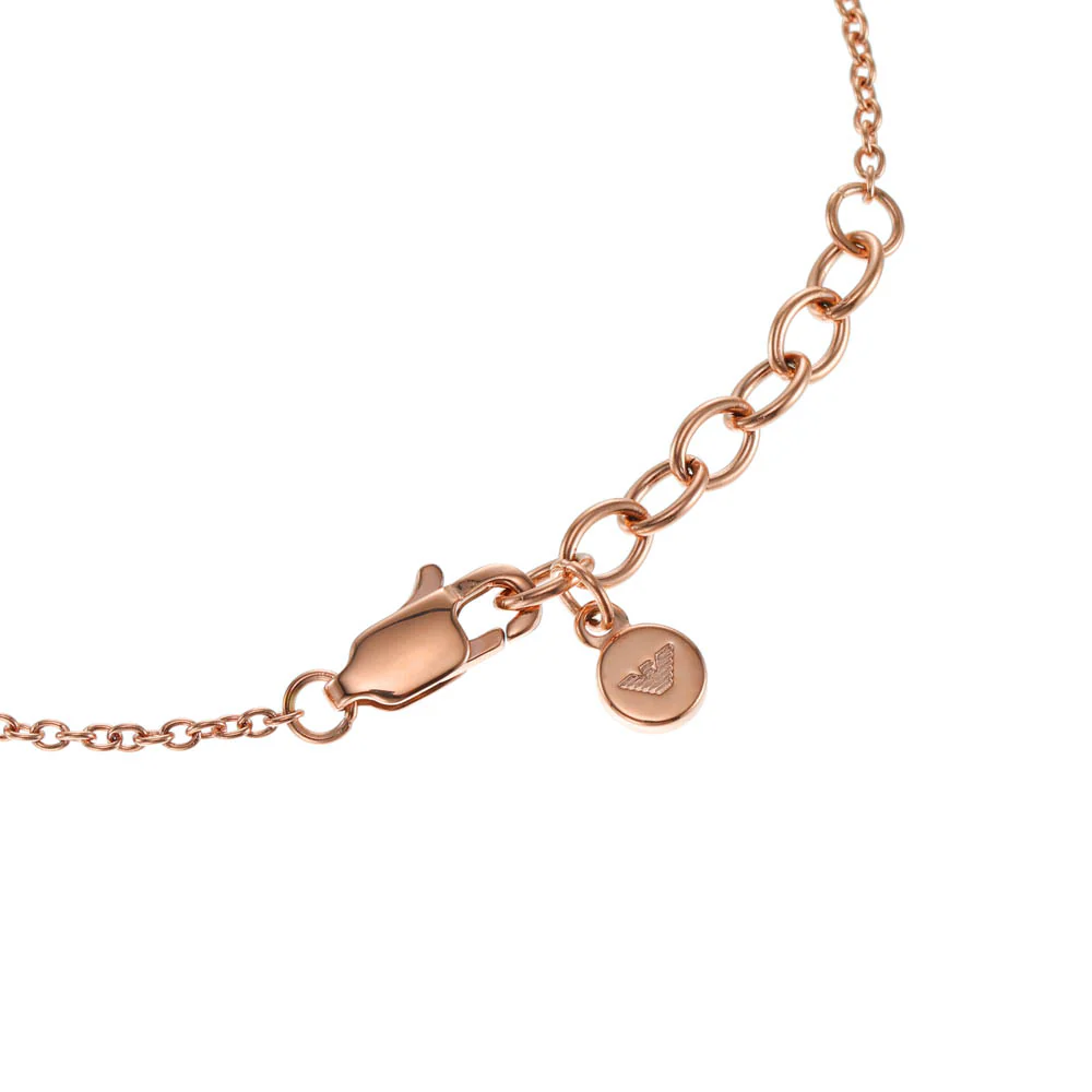Emporio Armani Rose Gold Plated Stainless Steel Sentimental Logo Bracelet - Image 3