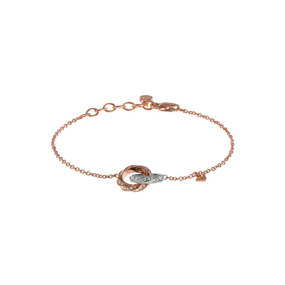 Emporio Armani Rose Gold Plated Stainless Steel Sentimental Logo Bracelet - Image 5