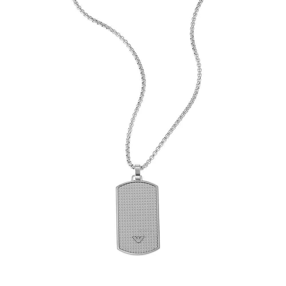 Emporio Armani Stainless Steel Dog Tag Pendant With Chain - Image 3