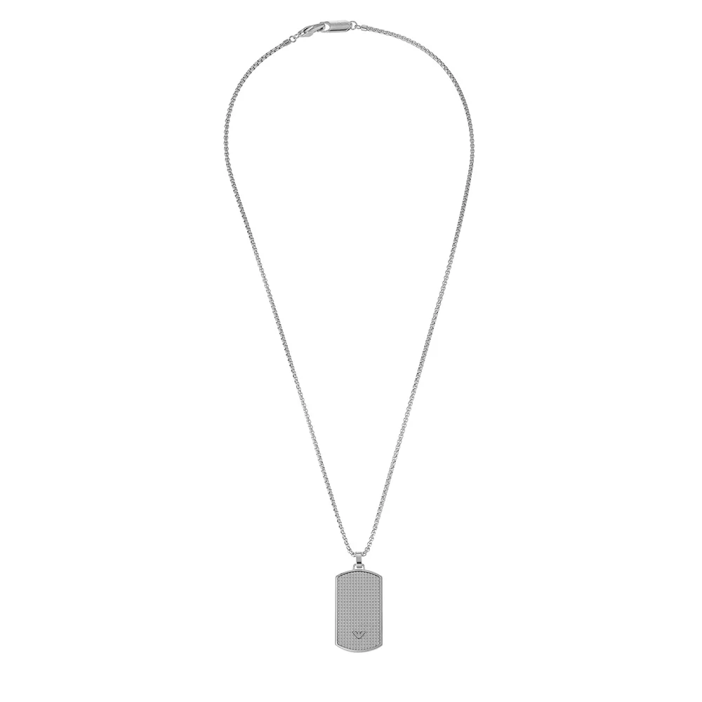 Emporio Armani Stainless Steel Dog Tag Pendant With Chain - Image 5
