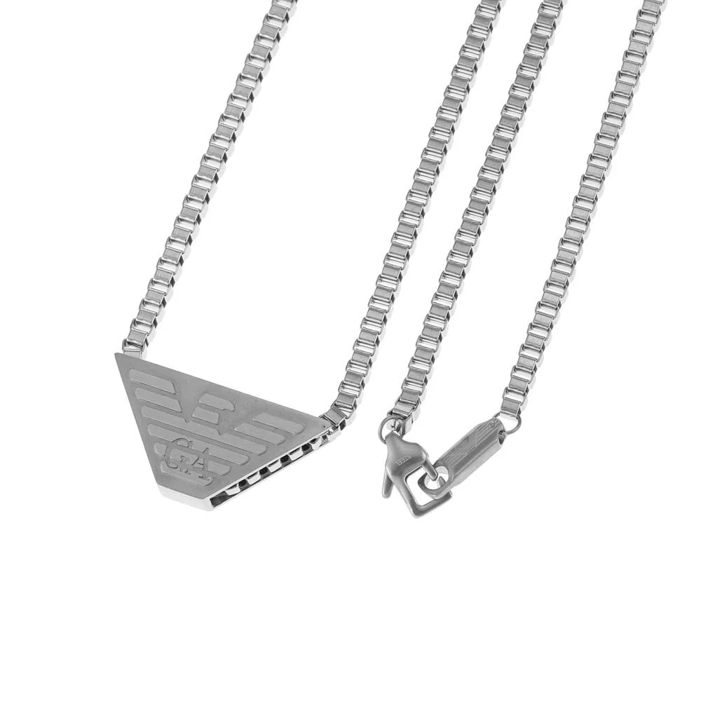 Emporio Armani Stainless Steel ID Pendant On Chain - Image 2