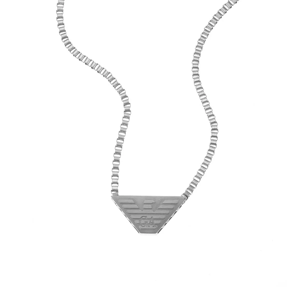 Emporio Armani Stainless Steel ID Pendant On Chain - Image 3