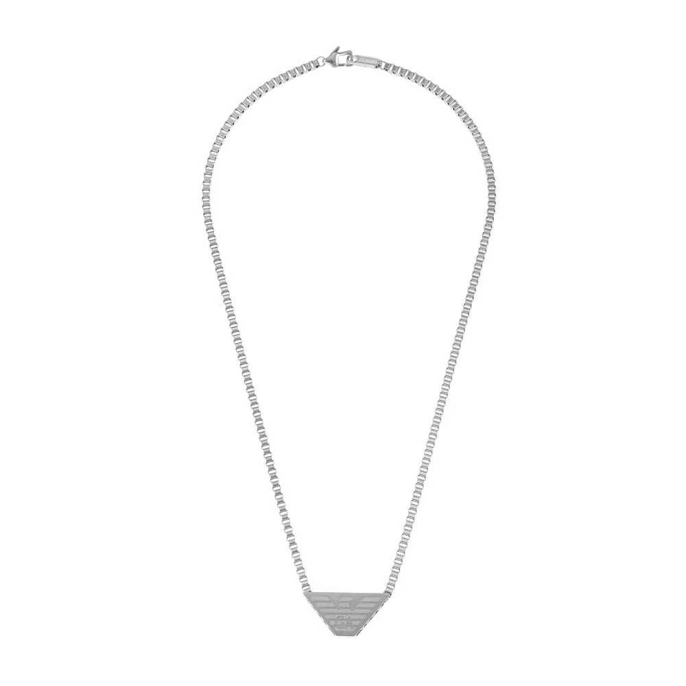Emporio Armani Stainless Steel ID Pendant On Chain - Image 6