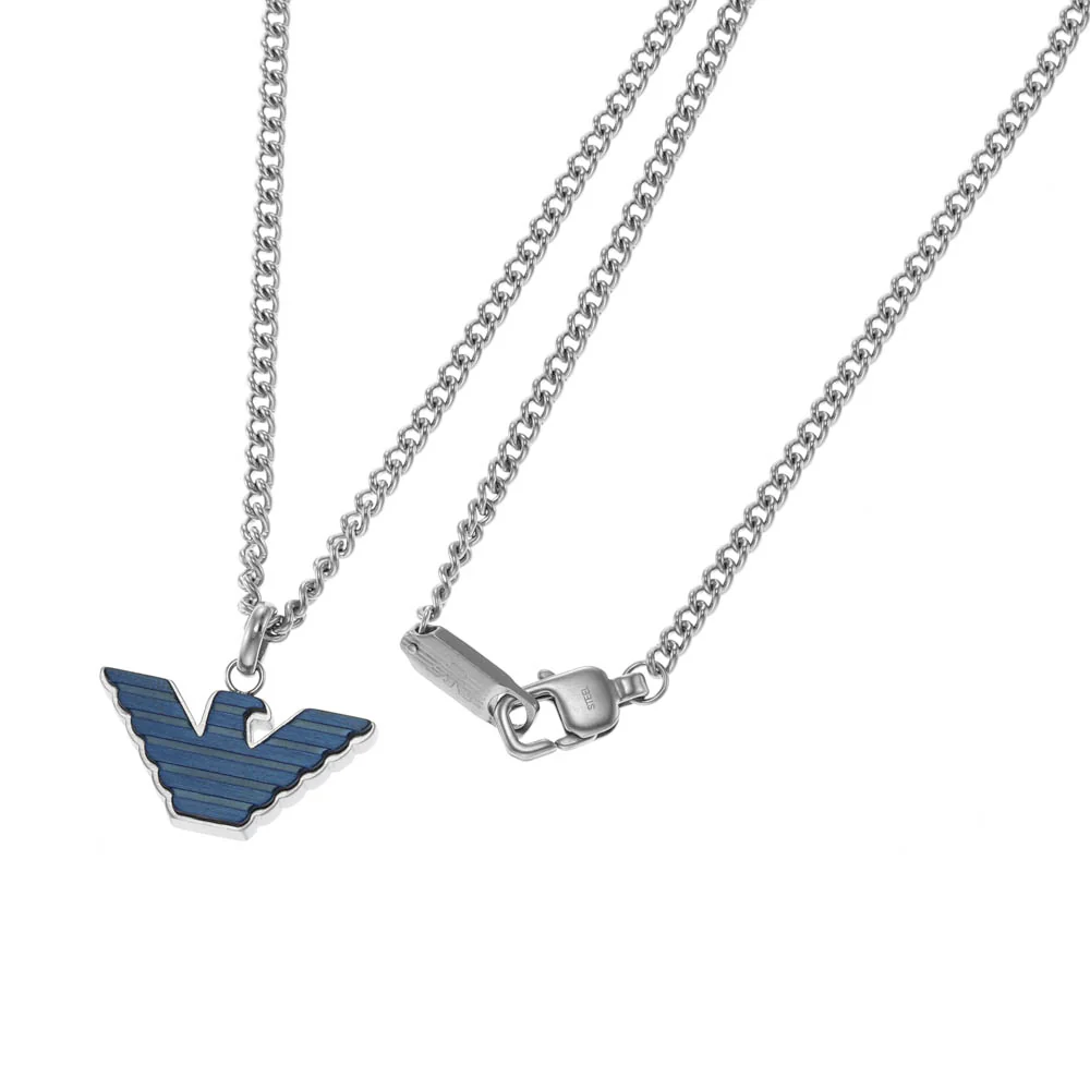 Emporio Armani Stainless Steel Logo Essential Pendant With Chain - Image 2