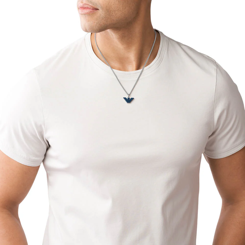 Emporio Armani Stainless Steel Logo Essential Pendant With Chain - Image 5