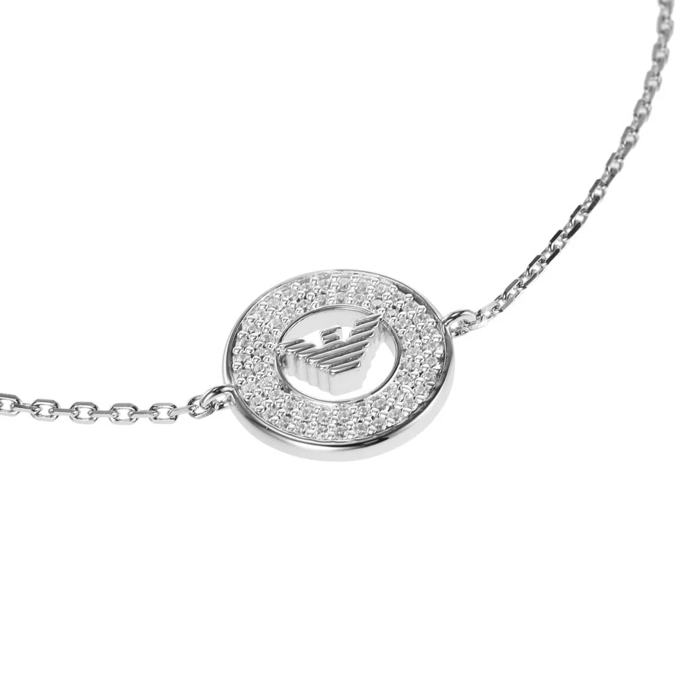 Emporio Armani Sterling Silver Key Basics CZ Bracelet - Image 2
