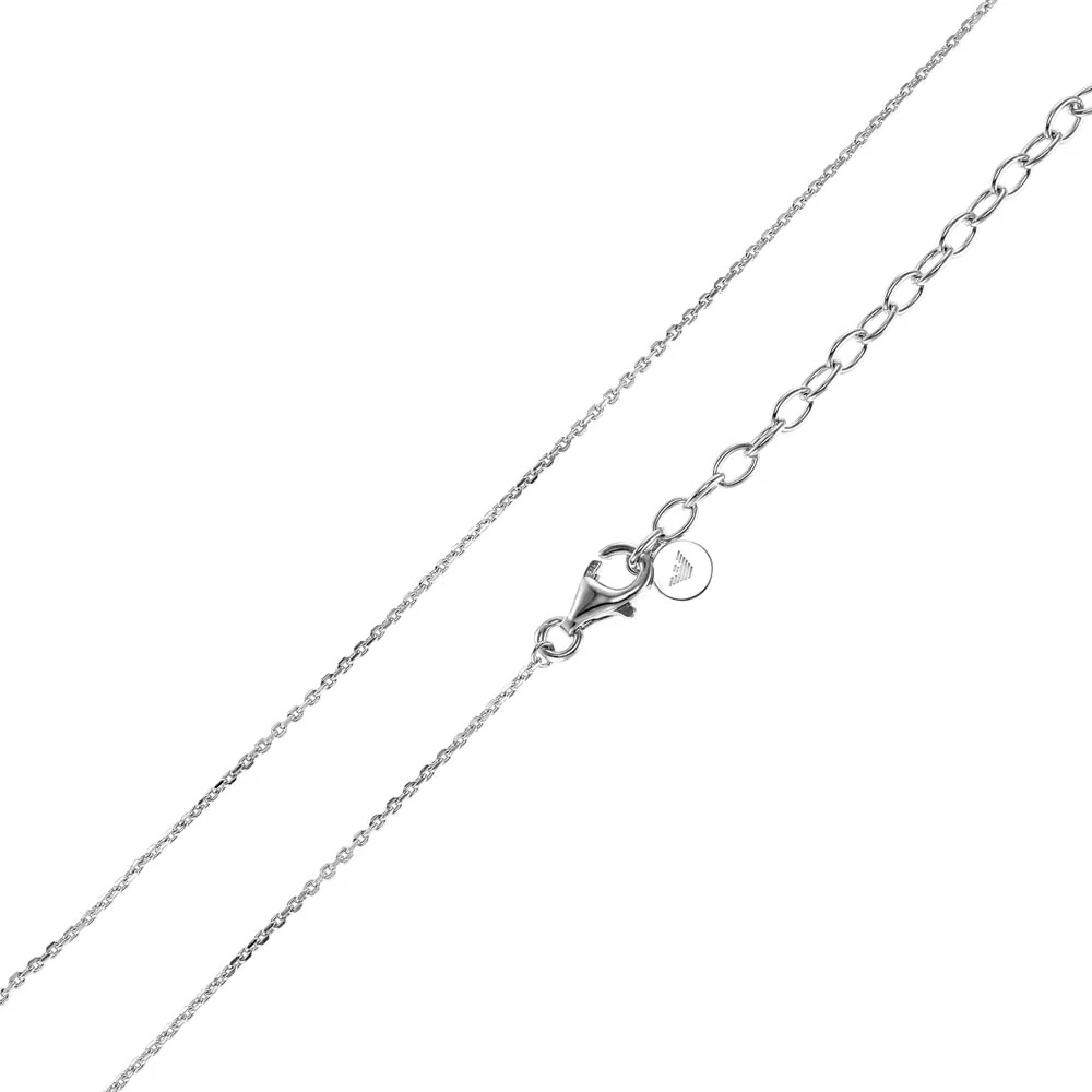 Emporio Armani Sterling Silver Key Basics CZ Pendant On Chain - Image 4