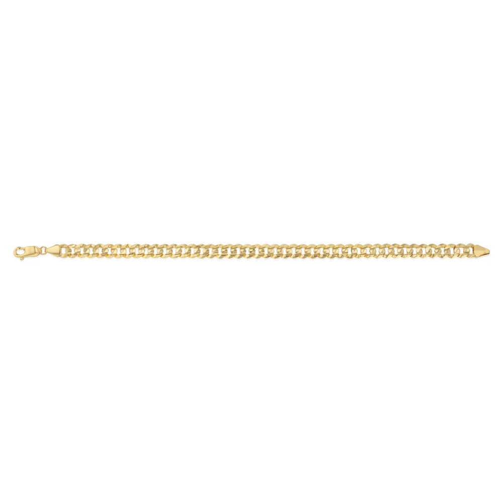 Flat Curb 19cm Bracelet in 9ct Yellow Gold - Image 2