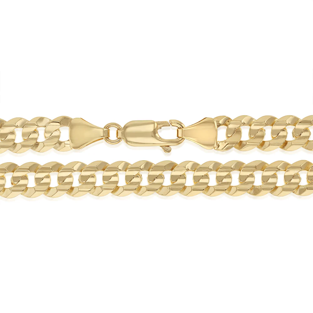 Flat Curb 19cm Bracelet in 9ct Yellow Gold - Image 3