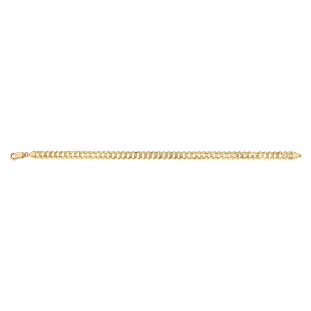 Flat Curb 21cm Bracelet in 9ct Yellow Gold - Image 2