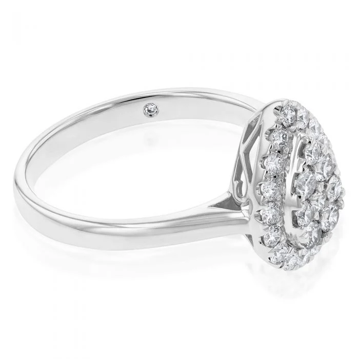 Flawless 1/2 carat  9ct White Gold Diamond Ring - Image 2