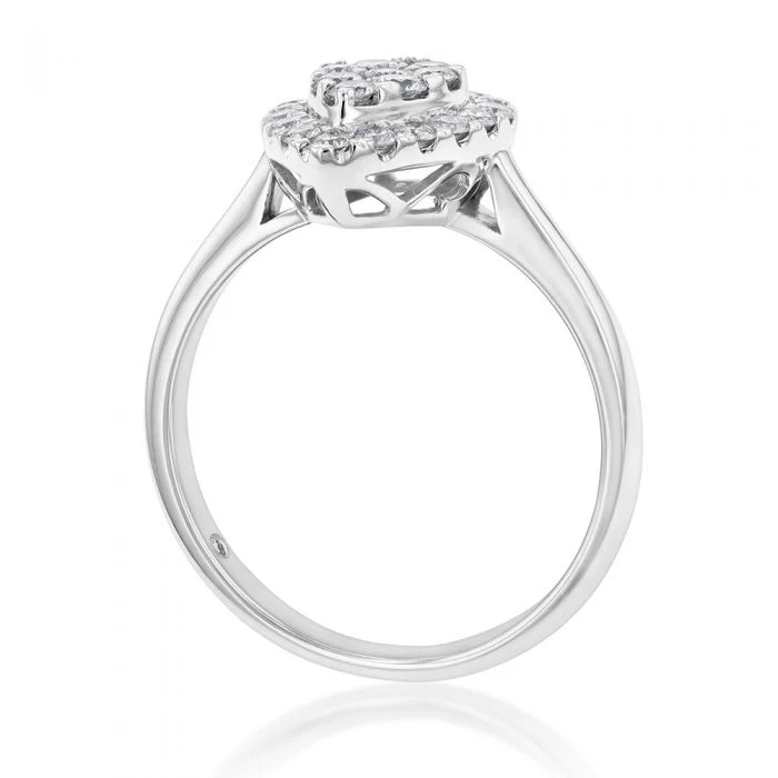 Flawless 1/2 carat  9ct White Gold Diamond Ring - Image 3