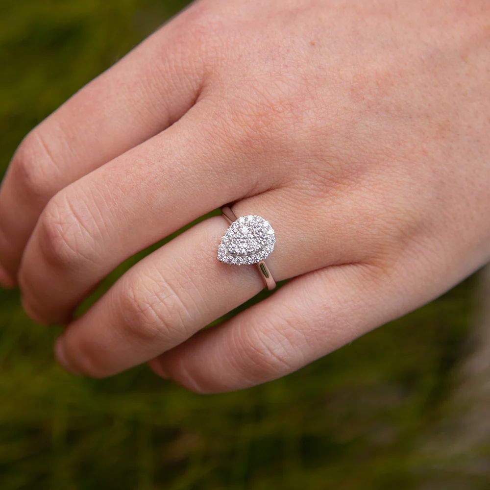 Flawless 1/2 carat  9ct White Gold Diamond Ring - Image 4
