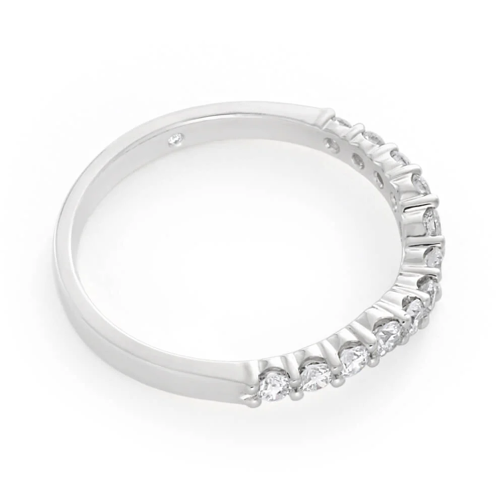 Flawless Cut 18ct White Gold Diamond Curve Ring - Image 2
