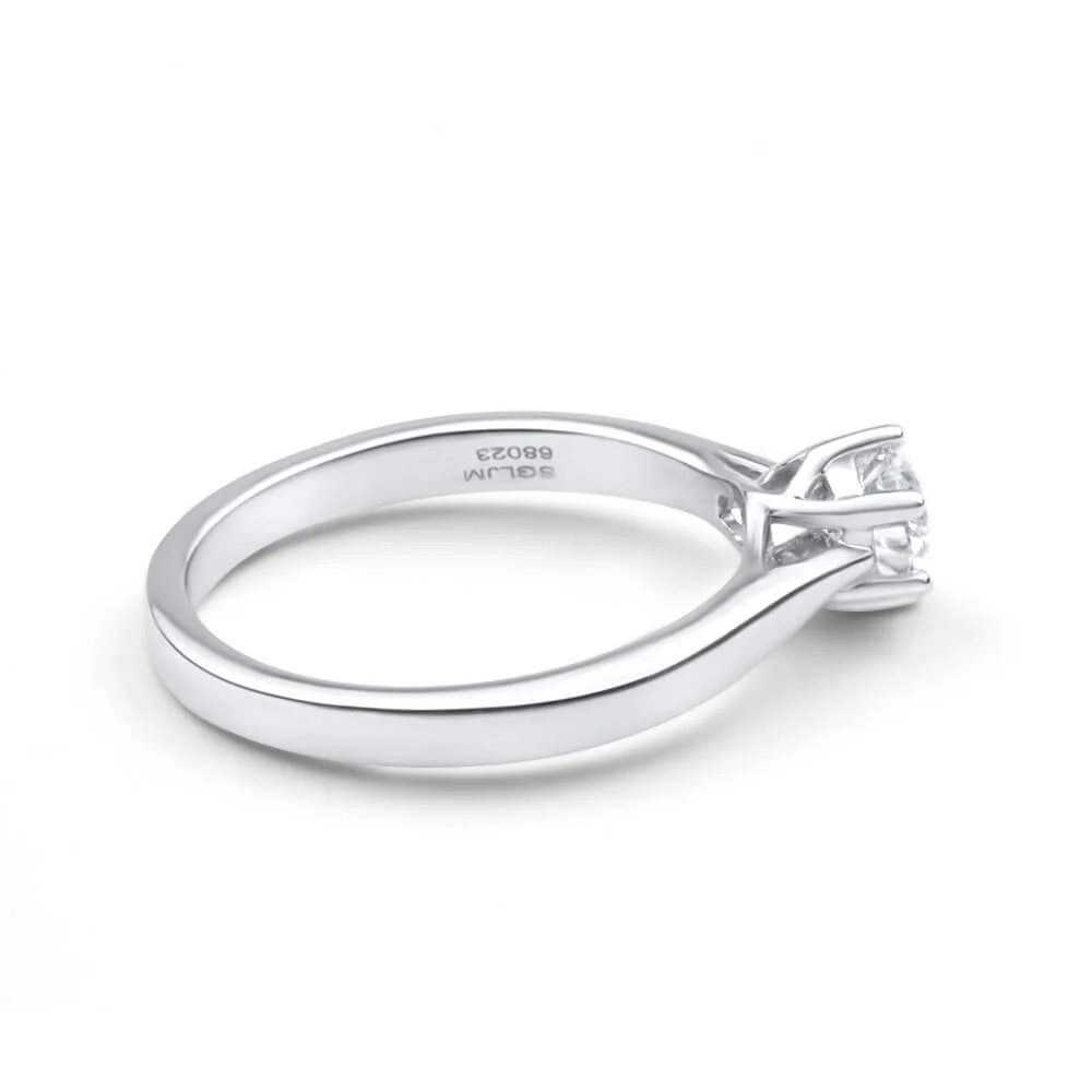 Flawless Cut 18ct White Gold Solitaire Ring With 3/8 Carats Diamond - Image 2
