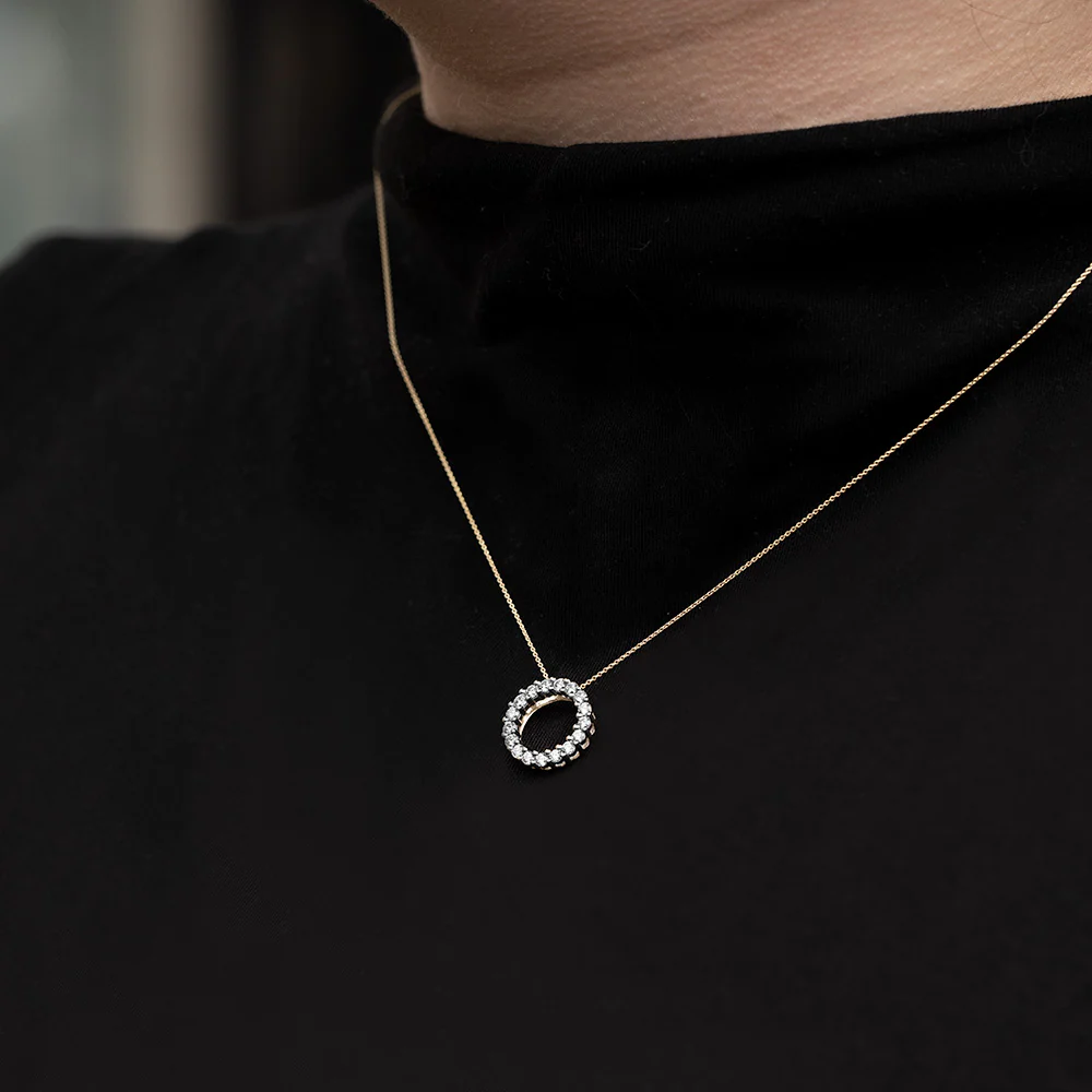 Flawless Cut 9ct Yellow Gold Diamond Circle Of Life Pendant With Chain (TW=1/2 Carat) - Image 2
