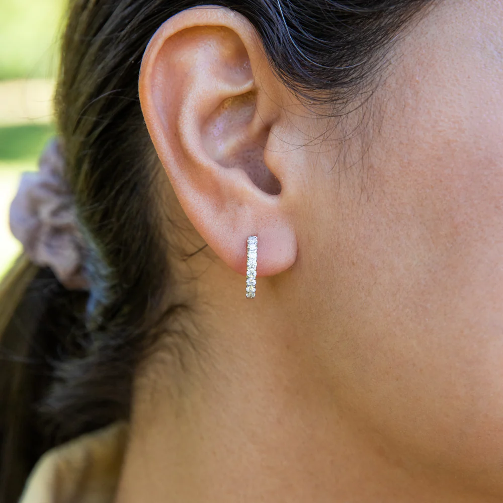 Flawless Cut 9ct Yellow Gold Diamond Hoop Earrings (TW=50-54pt) - Image 2
