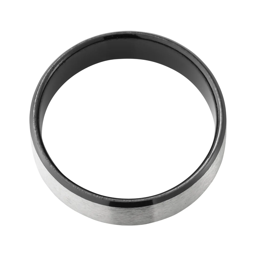 Flawless Cut Titanium and Zirconium Flat Bevelled Brushed Finished 7mm Ring - Image 2