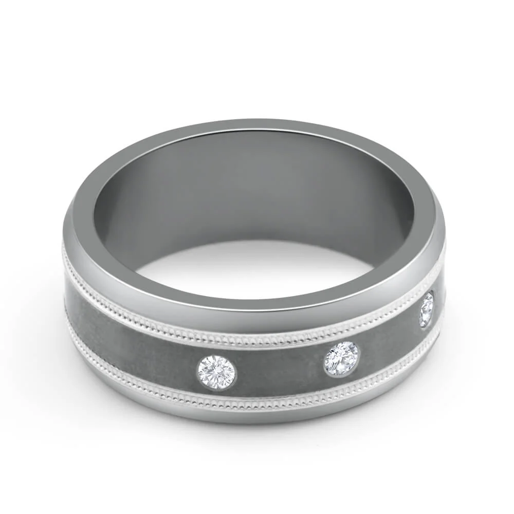 Flawless Cut Titanium Brilliant Cut Diamond Ring (TW=15-19pt) - Image 2
