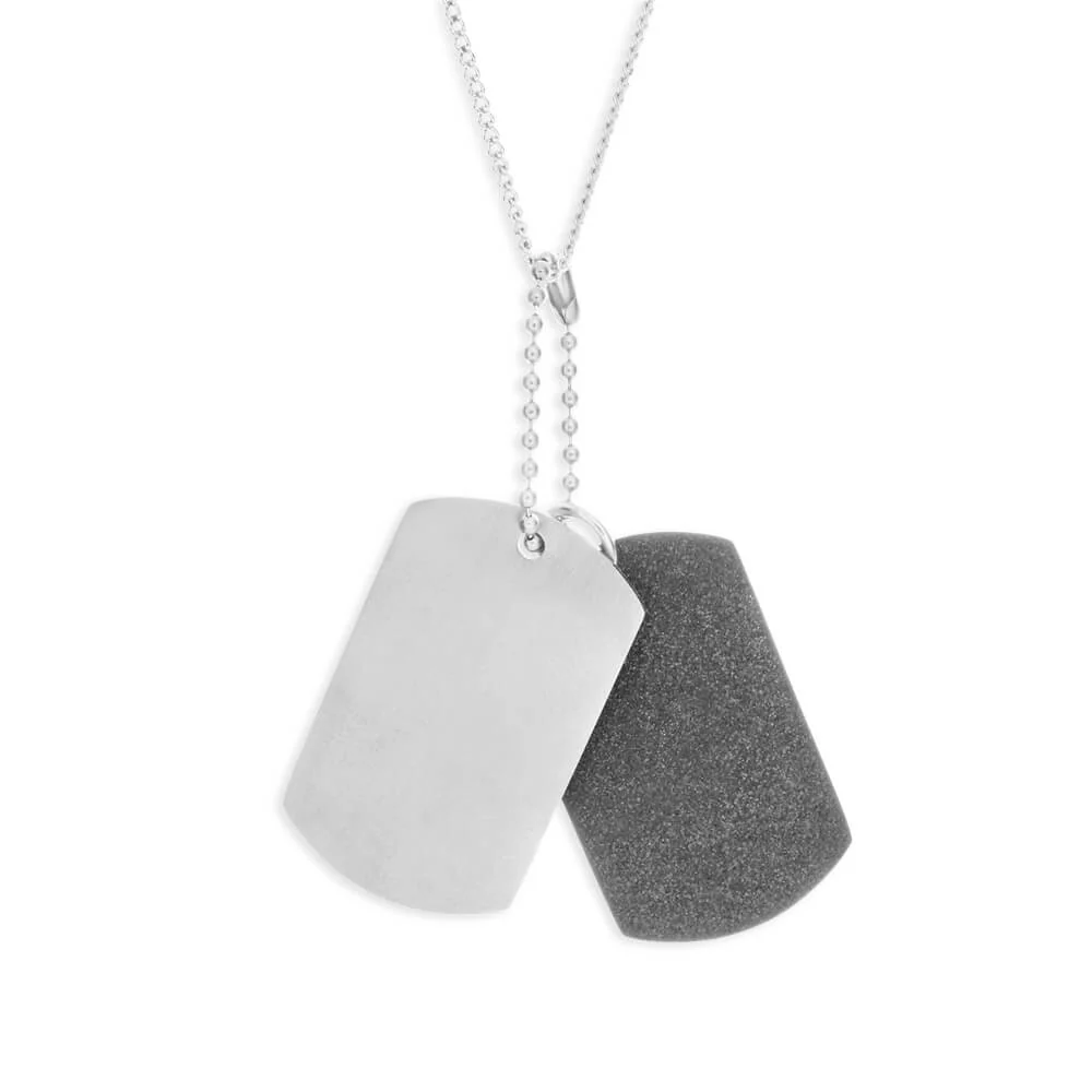 Forte Stainless Steel Double Dog Tag Pendant - Image 2