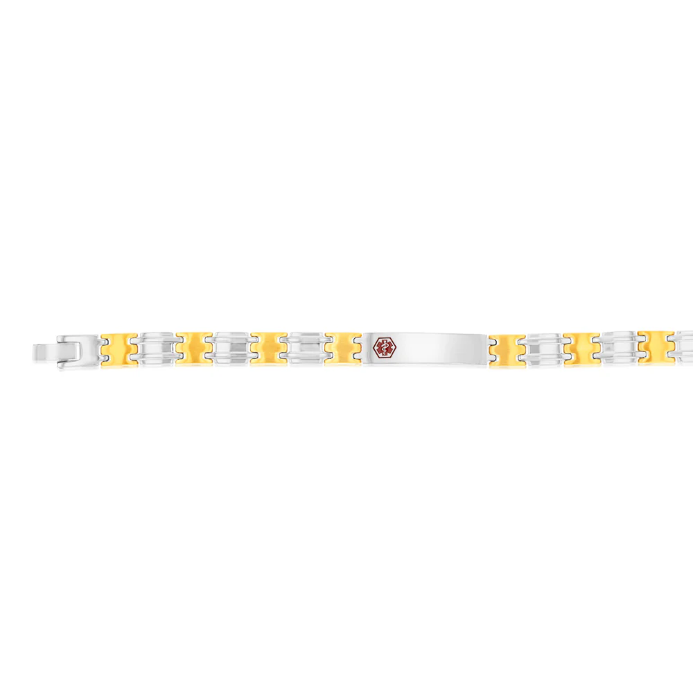 Forte Stainless Steel Two Tone ID 19.5cm Bracelet - Image 2