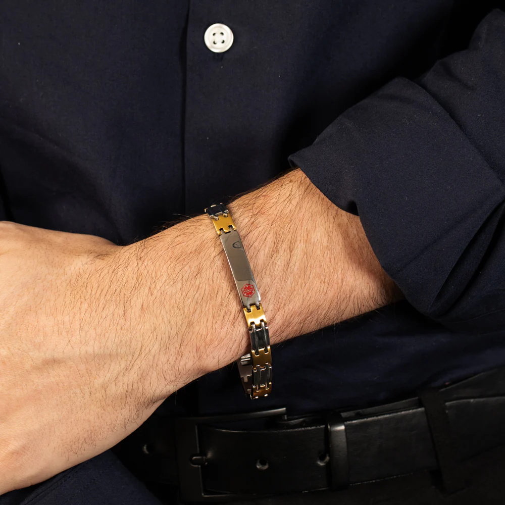 Forte Stainless Steel Two Tone ID 19.5cm Bracelet - Image 3