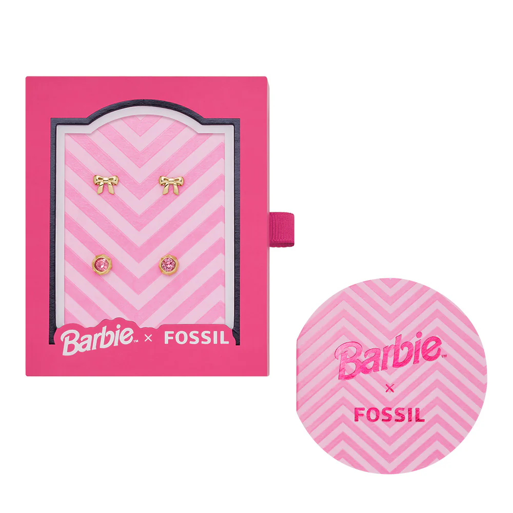Fossil Barbie Special Edition Gold-Plated Stainless-Steel Earrings Set (2 pairs) - Image 2