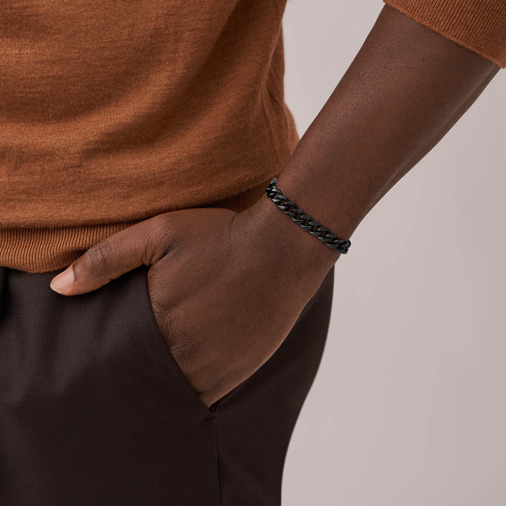Fossil Black Stainless Steel Jewelry Bold Black 16.5+5cm Bracelet - Image 4