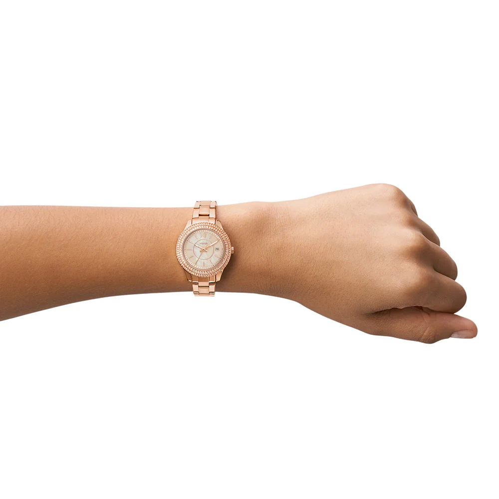 Fossil ES5136 Mini Stella Stone Set Rose Tone Watch - Image 4