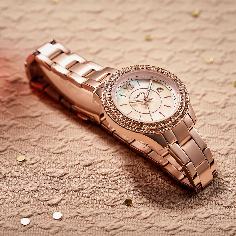 Fossil ES5136 Mini Stella Stone Set Rose Tone Watch - Image 5