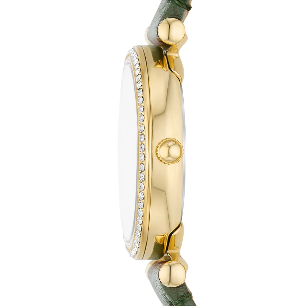 Fossil ES5298 Carlie Green Leather Ladies Watch - Image 2