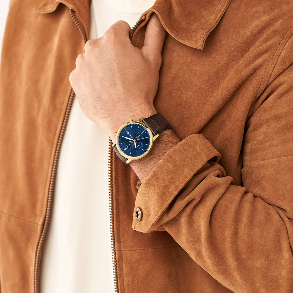 Fossil FS5942 Minimalist Brown Leather Mens Watch - Image 4